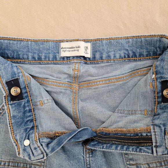 Abercrombie Kids High Rise Wide Leg Cargo Jeans – Girls Size 15/16 Long - Picture 7 of 8